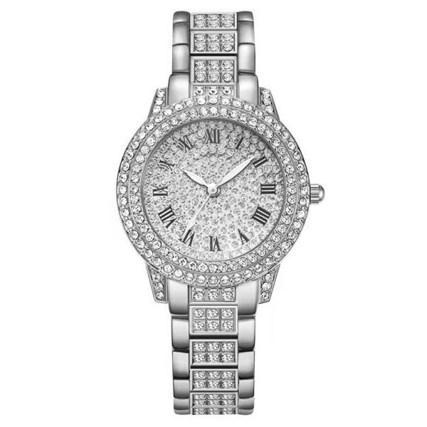 Live Broadcast Popular Diamond-Encrusted Roman Pattern Women's Watch Women's Watch Bracelet Cornucopia Women's One-Piece Drop Shipping Supply - Image 5