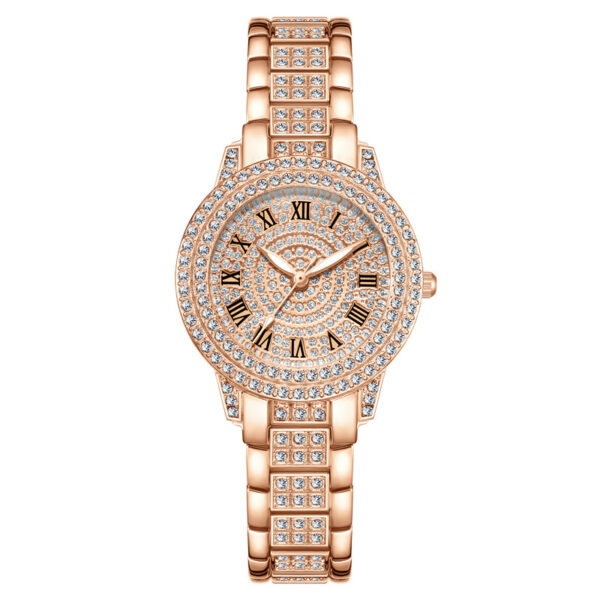 Live Broadcast Popular Diamond-Encrusted Roman Pattern Women's Watch Women's Watch Bracelet Cornucopia Women's One-Piece Drop Shipping Supply - Image 4