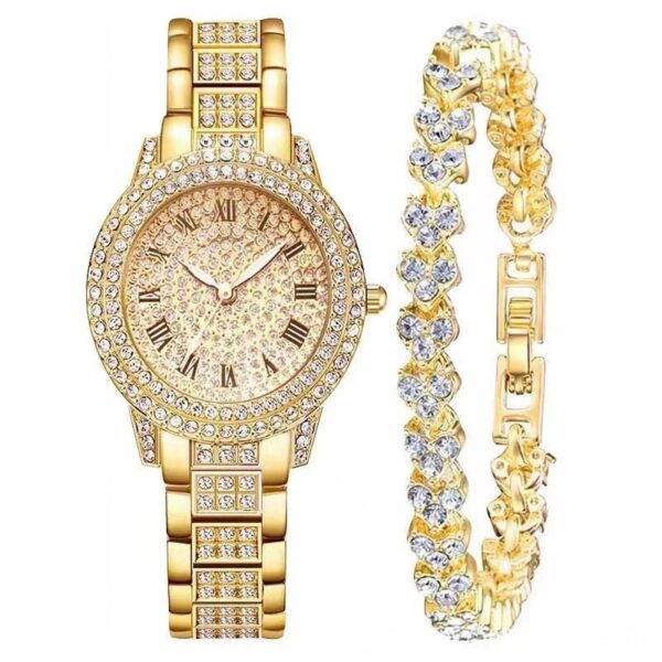 Ladies cornucopia star rhinestone watch cross-border explosions diamond bracelet women's watch 5pcs suit wholesale - Image 5