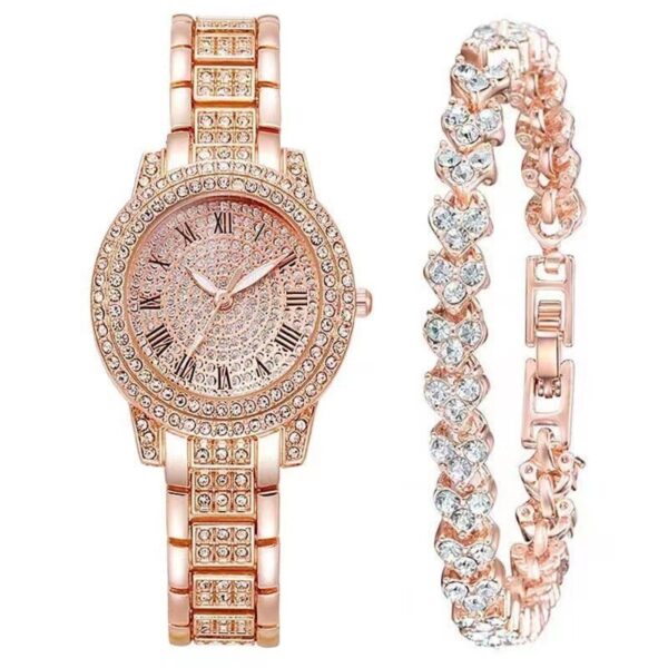 Ladies cornucopia star rhinestone watch cross-border explosions diamond bracelet women's watch 5pcs suit wholesale